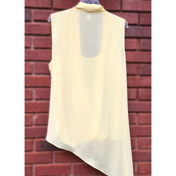 Alfani Draped Surplice Asymmetrical HiLo Wrap Sleeveless Tunic Yellow 18W - Picture 5 of 9
